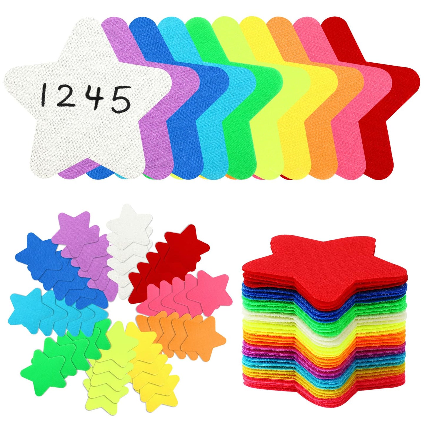DTOFOOT 50Pcs Star Carpet Spot Markers, 4 Inch Carpet Spots for Classroom Floor Dots Rug Star Shape Marker Dots for Classroom Decoration School Teacher Supplies Yoga Gym Agility Training Activities