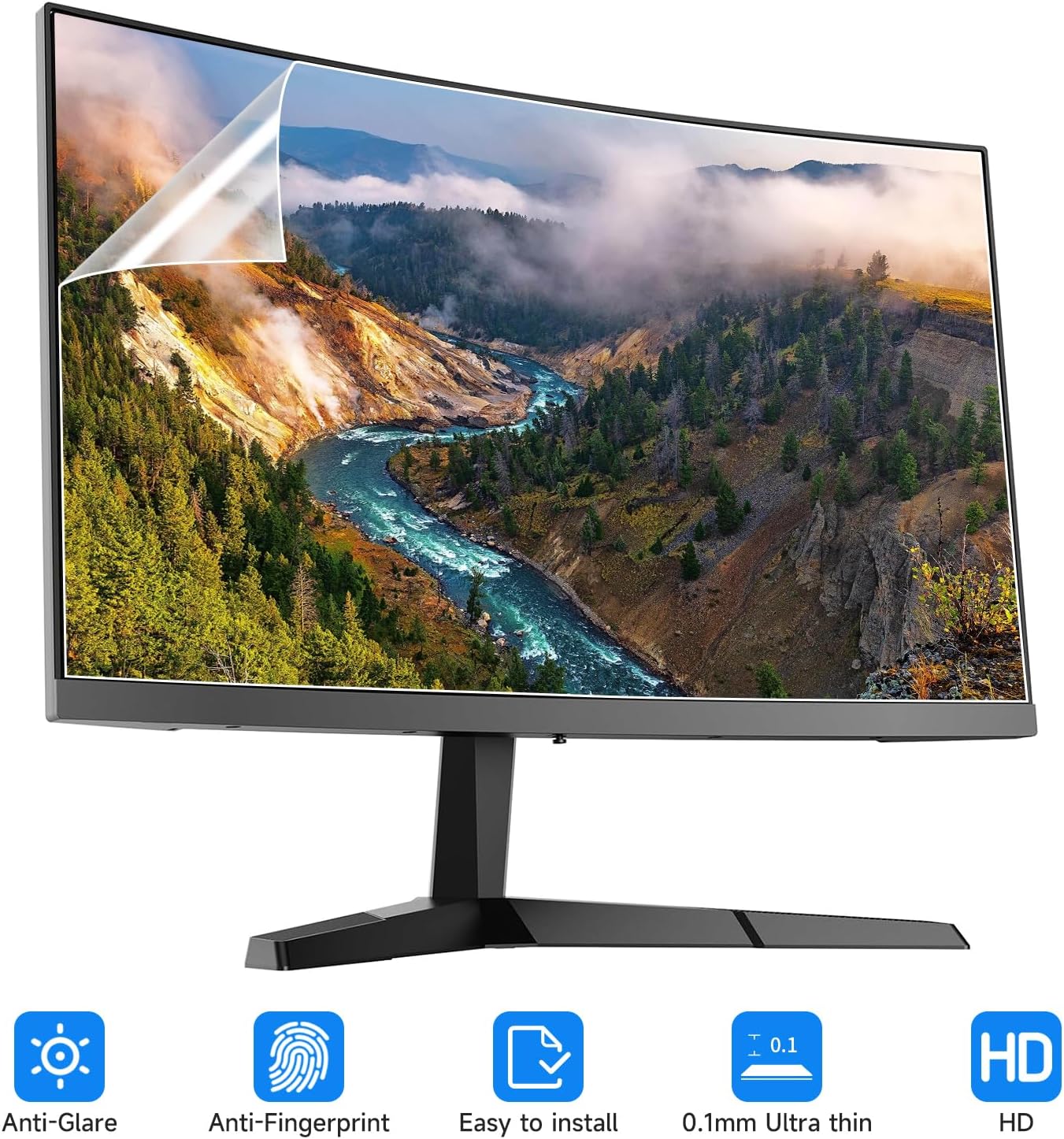 2 Pack 27 Inch 27'' 16:9 Anti Glare Computer Screen Cover, for with Aspect Ratio Computer Widescreen Monitor, Eye