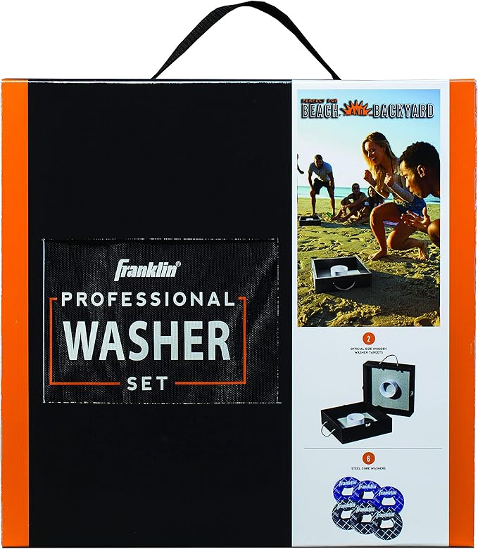 Franklin Sports Washer Toss Game Set - Outdoor Washers Set with Targets + Washers - Perfect for Lawn, Beach + More - Classic Outside + Tailgate Game