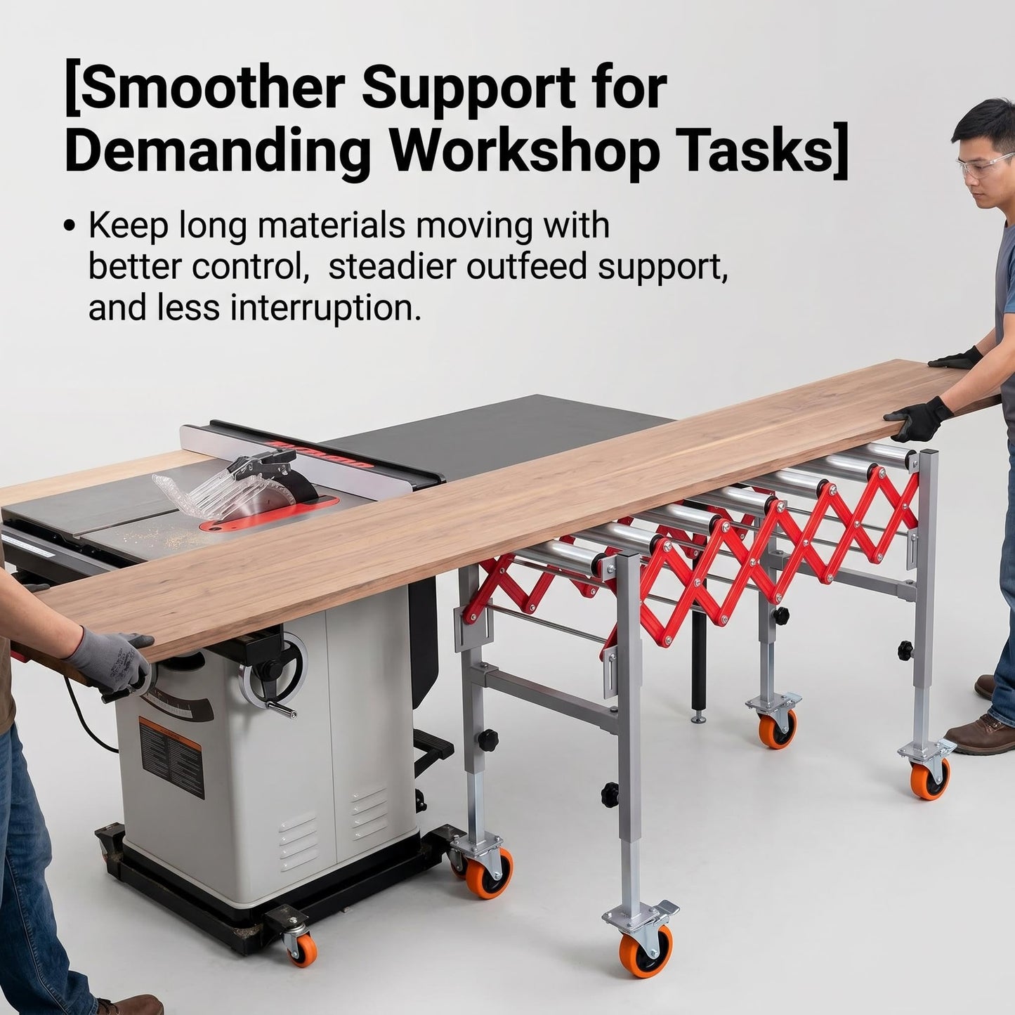 600LBS Adjustable Roller Conveyor Table, 16 Inch Wide Expandable Conveyor System, Height Adjustable 27.5"-43", Mobile Support for Warehouse Operations