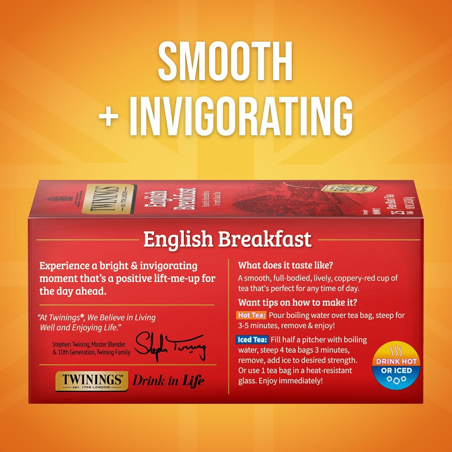 Twinings English Breakfast Black Tea - Flavorful & Robust Caffeinated Tea Bags | 150 Individually Wrapped Bags