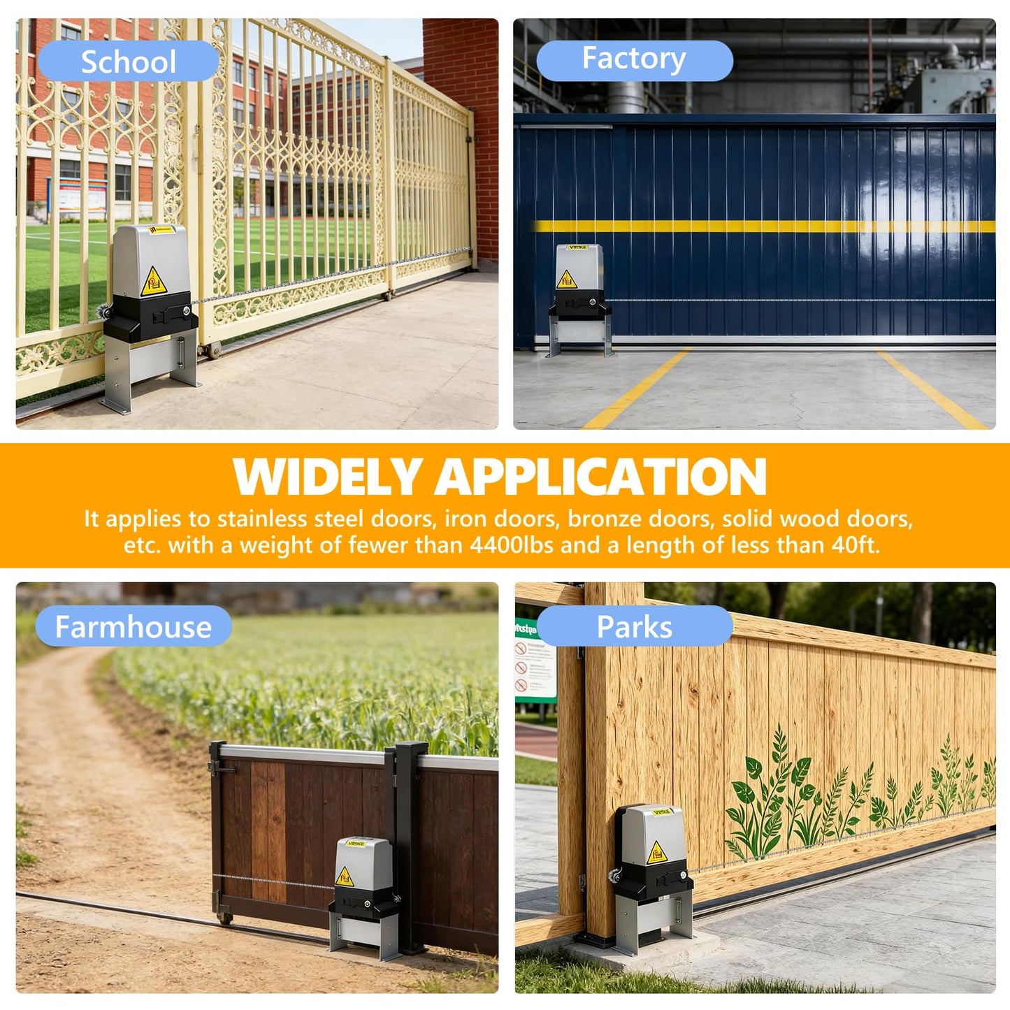 3300lb Automatic Sliding Gate Opener APP Control with 4 Remotes,550W Electric Sliding Gate Opener Automatic Motor Remote Kit with Wireless Keyboard for Sliding Gate Opener Up to40ft