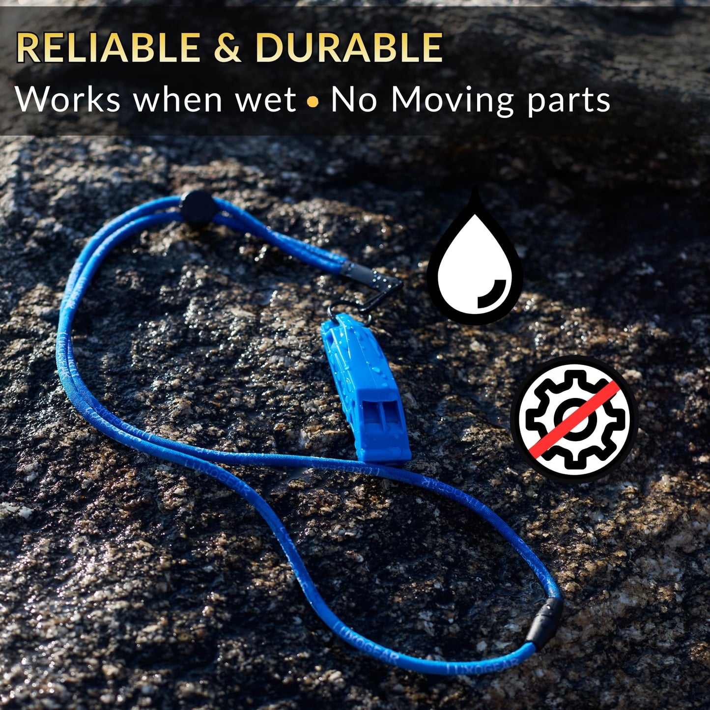 Blue Whistle (2-Pack) 120dB Loud Safety & Emergency Whistle with Lanyard and Breakaway Clasp for Hiking, Kayak, Boat, Personal Safety, Travel, Emergency Kits