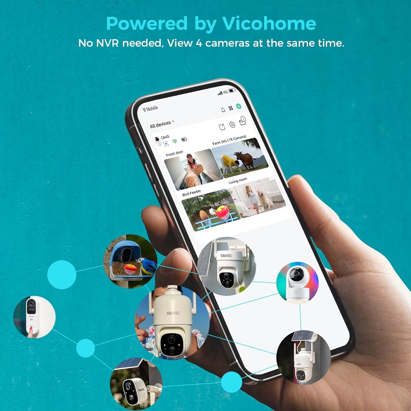 SOVMIKU 2K 5GHz 24/7 360 2-Way Setup, Alarm,180 Vicohome Indoor Security Camera, Wi-Fi, Plug-in, Recording, AI