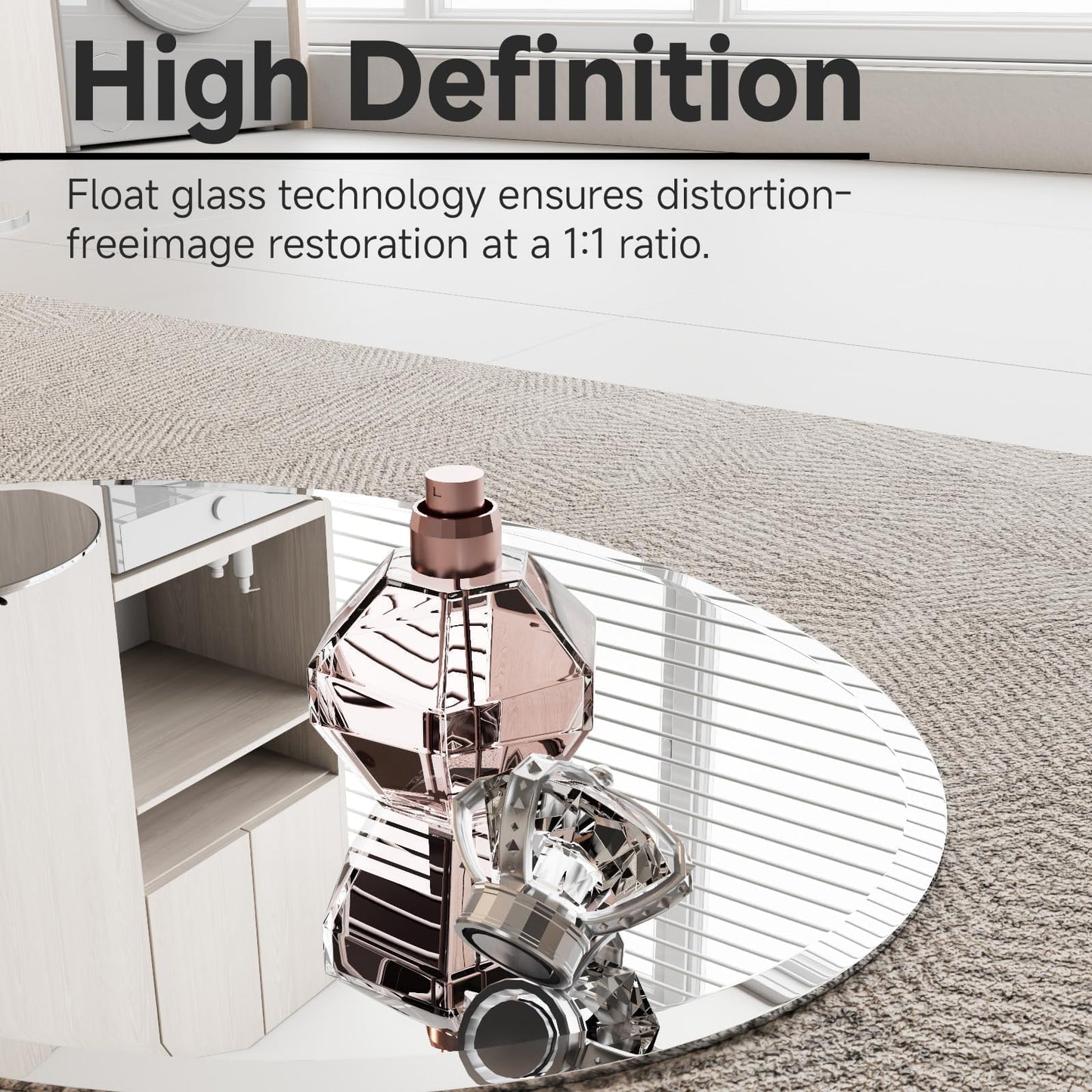 Luxbaro 24x36 Inch Frameless Oval Bathroom Mirror, Bathroom Mirror for Over Sink, Beveled and Polished, Decorative Wall Mirror for Bathroom, Bedroom, Vanity, Entryway, Modern & Elegant Look