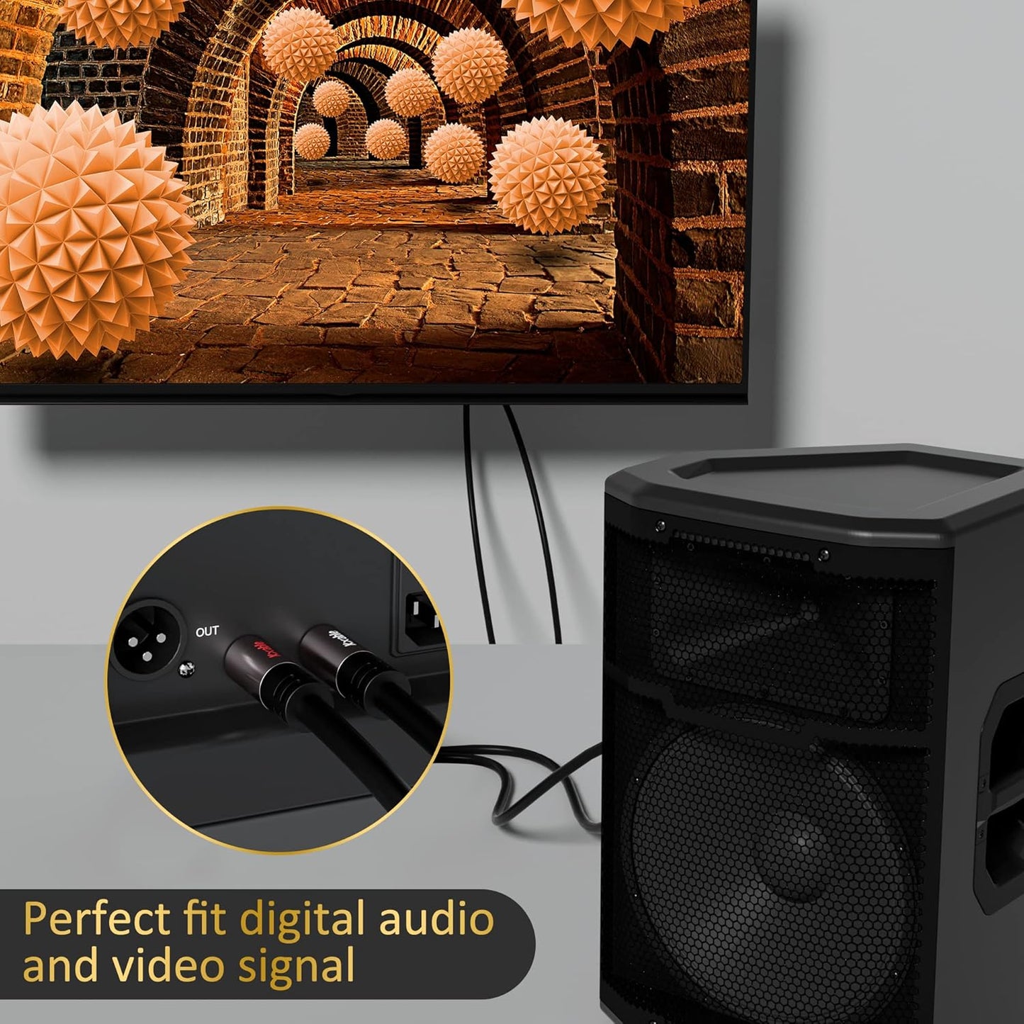 1/4" 25FT, 1/4 inch 23AWG, 2 6.35mm 2 5 RCA to Cable Dual TS to Dual RCA Stereo Audio Interconnect Cord, x Quarter