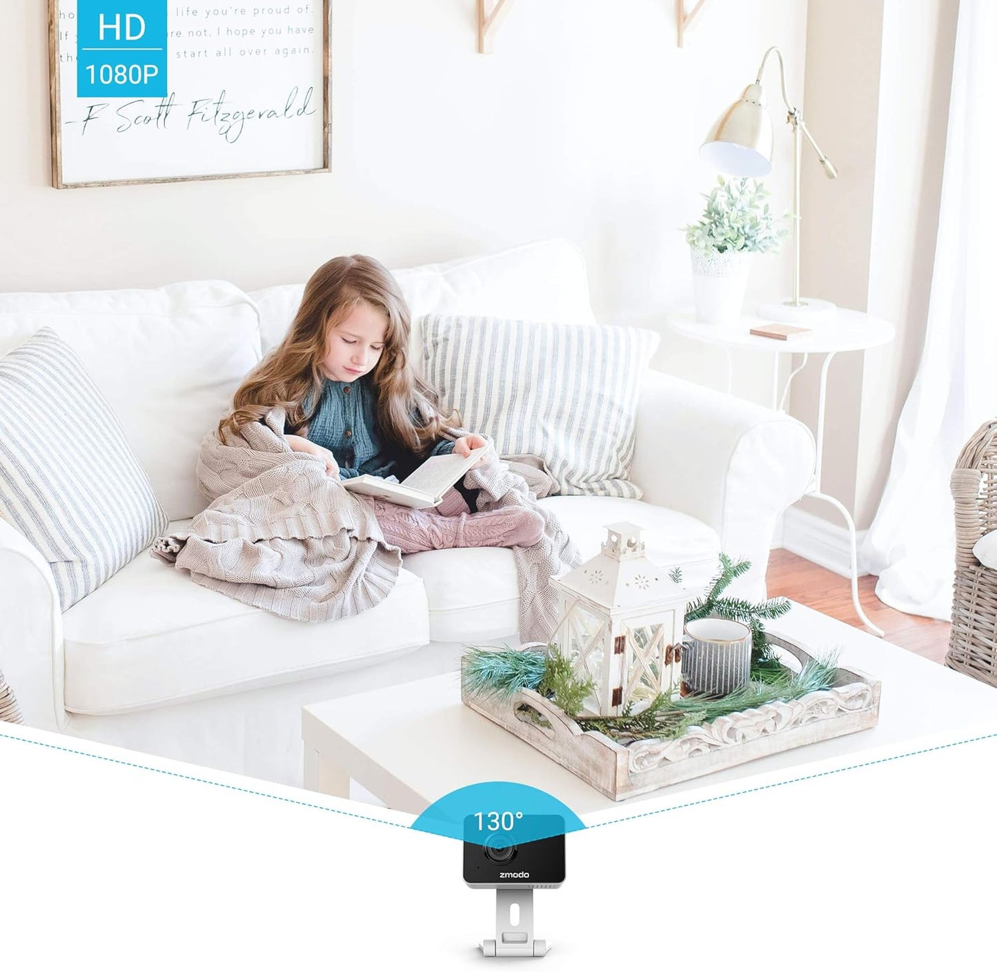 Zmodo 1080p (2 Pack) Mini WiFi Pet Camera Two-Way Audio Smart Home Camera with Night Vision, Compatible with Alexa