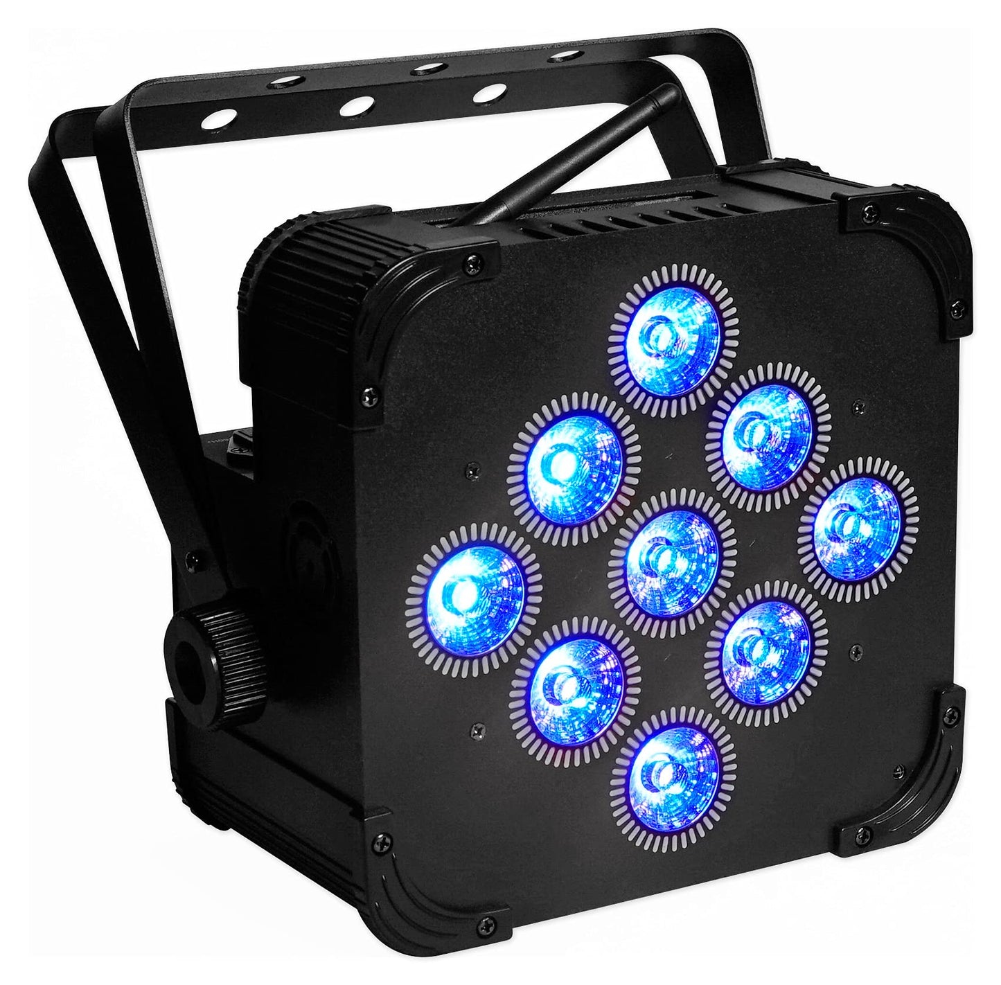 Rockville Best Pack 60 (6) Black 54W Battery Wash Lights, RGBWA+UV, Wireless DMX, Charging Case, Long-Life Battery, LCD Display, for DJs and Events