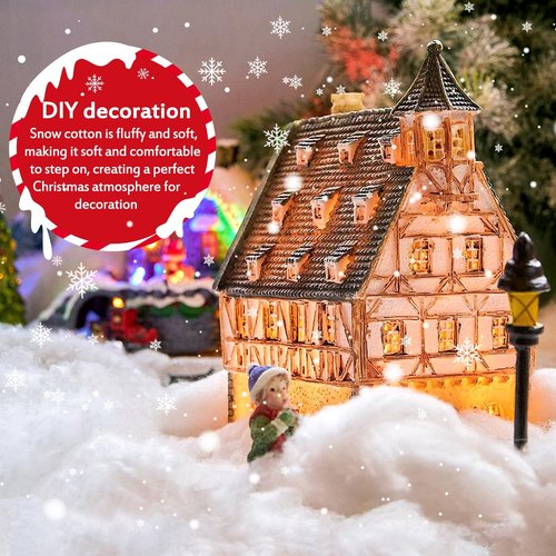 EIMMBD Artificial Snow - Fluffy Christmas Cotton Decor for Holiday Crafts | 12.4 Ounces