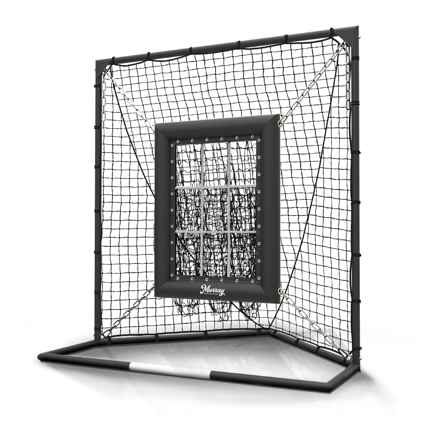 Murray Sporting Goods 9 Hole Pitching Net for Baseball & Softball, Built-in Backstop, Suspended Strike Zone Target, Heavy Duty Steel Frame