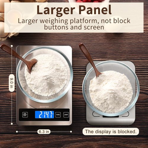 33lb Digital Kitchen Scale by [Brand Name] - USB Rechargeable, Stainless Steel & Glass, Precise 1g Weighing