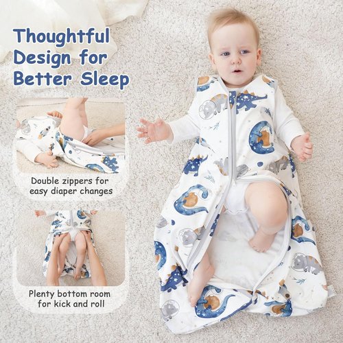 Looxii Baby Sleep Sack - 0.5 TOG 100% Cotton Wearable Blanket | 3-Pack Toddler Sleeping Bag 18-24 Months