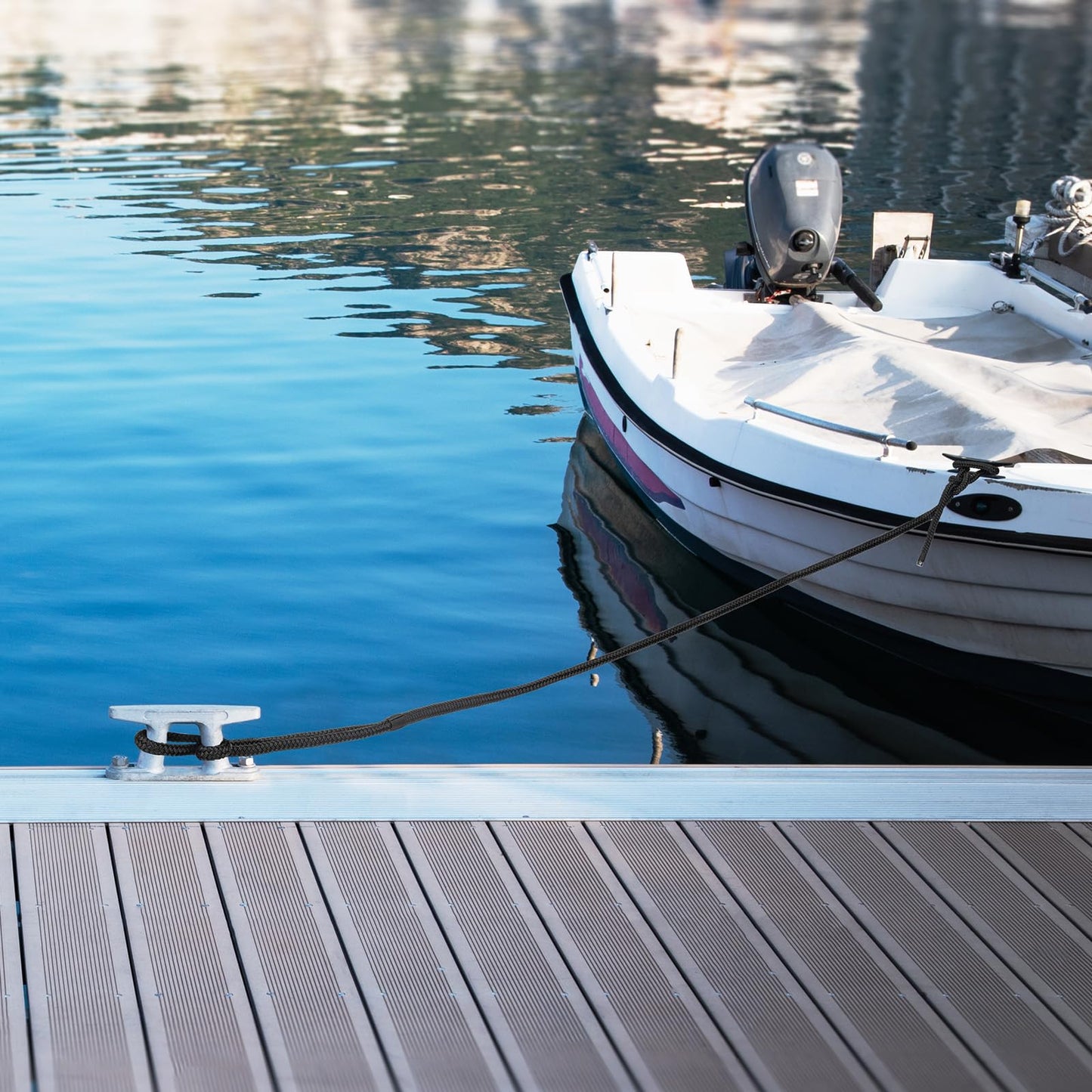 2 Pack 3/8" x 20' Boat Dock Lines for Boat & Pontoon, Premium Marine- Grade Double Braided Nylon Boat Lines, Pre-Spliced with a 12" Eyelet-Black,High Strength,Easy Handling,Boating Gifts for Men.