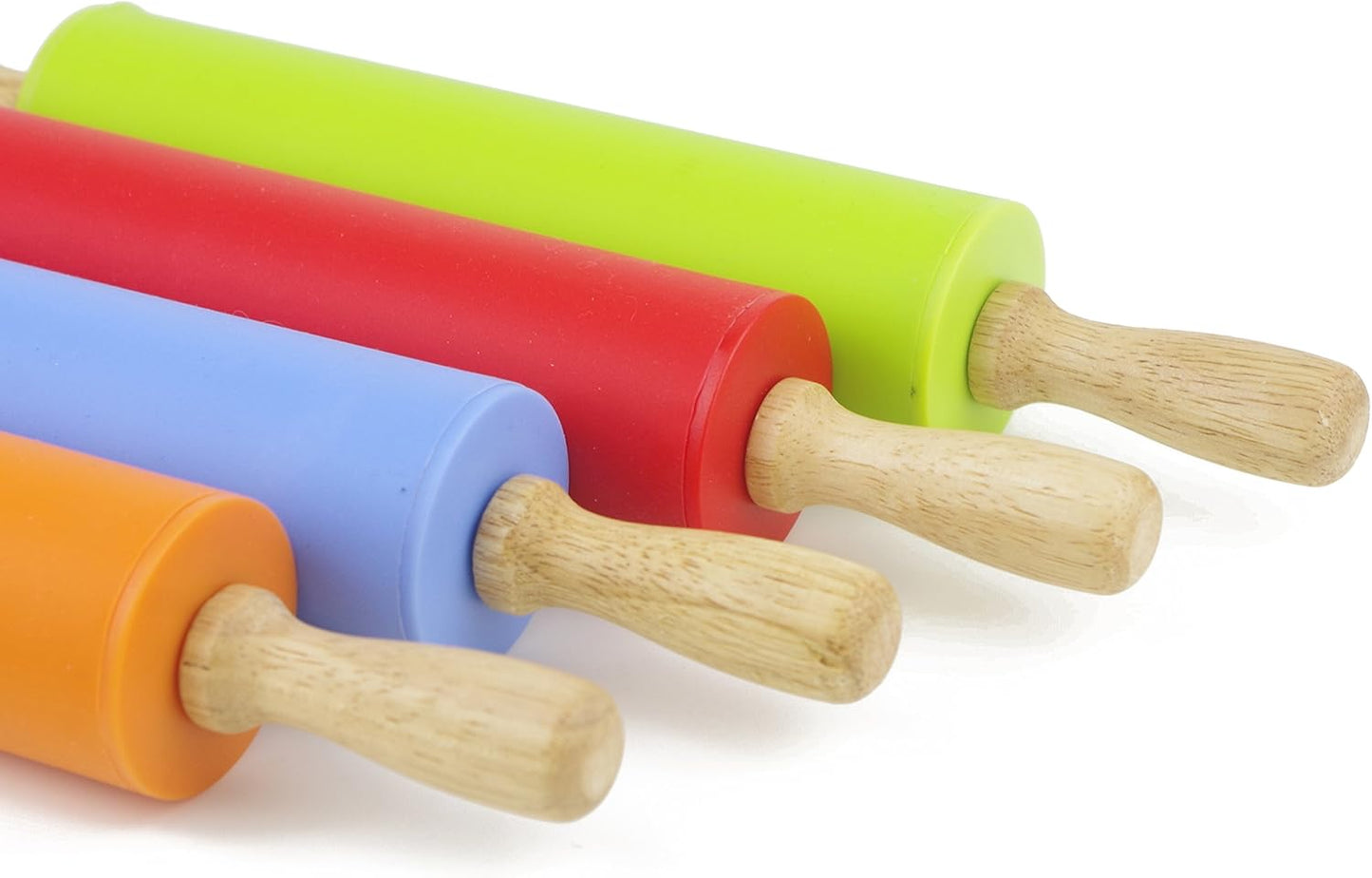 Skiennix Silicone Rolling Pin - Non-Stick Dough Roller with Wooden Handle | Perfect for Baking