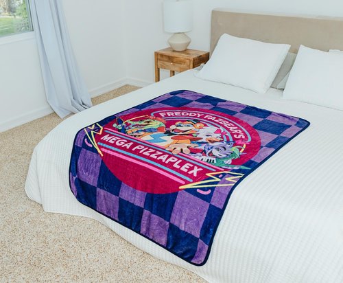 Five Nights At Freddy's Mega Pizzaplex Fleece Throw Blanket | Soft Polyester Cover for Sofa, Bed | 50 x 60 Inches