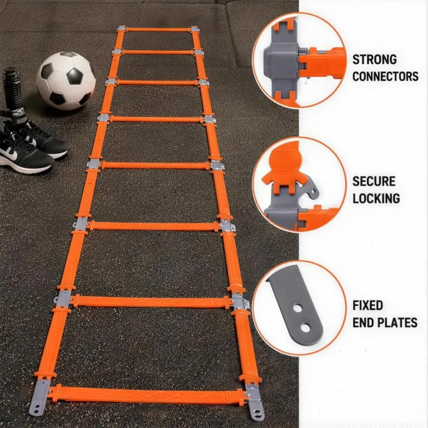 UULENNYM Speed Ladder, Agility Ladder Speed Training Equipment, 2-in-1 Adjustable Hurdle Ladder for Soccer, Rugby, Fitness, Footwork and Agility Training