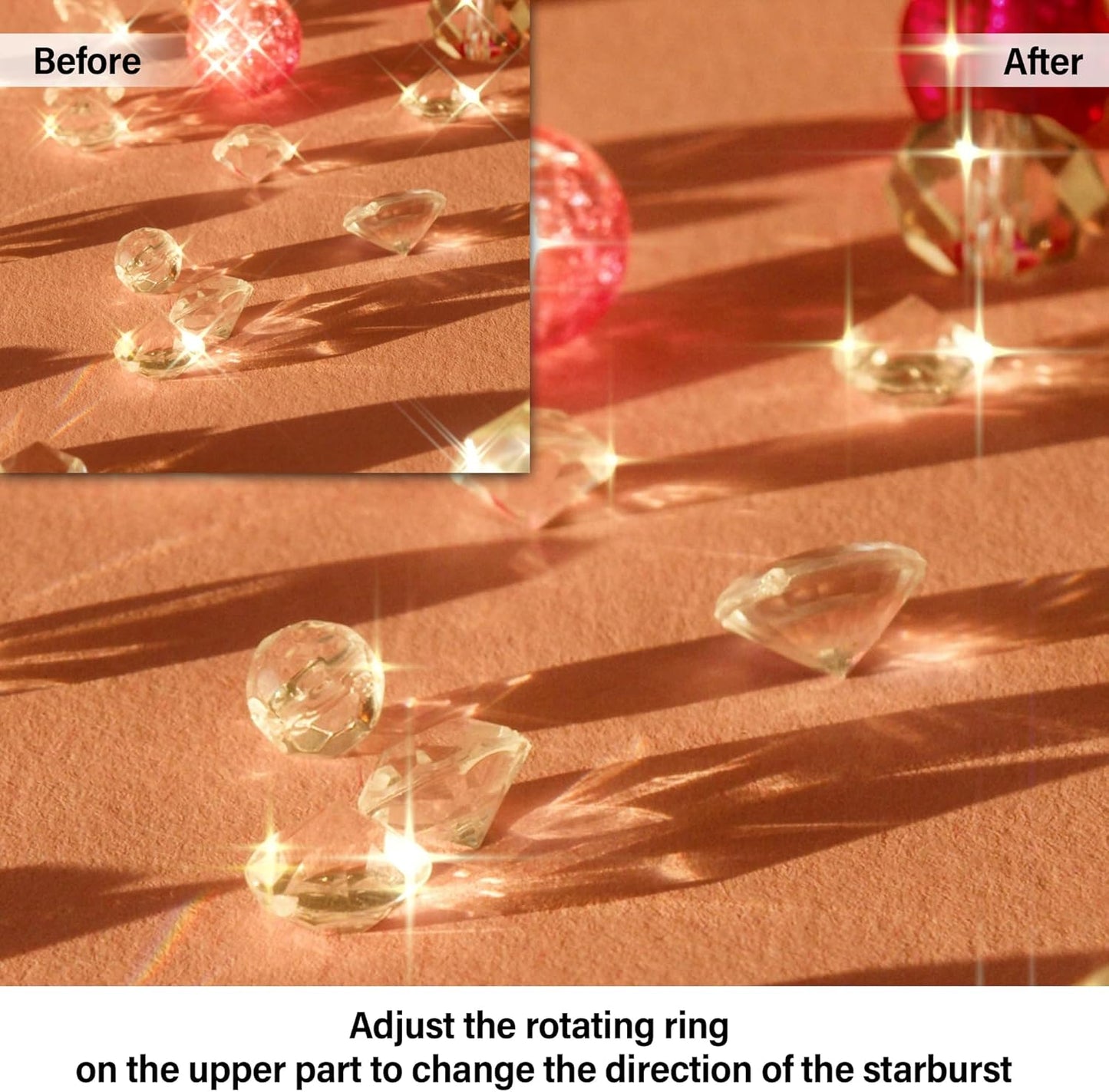 Walking Way 52mm 3pcs, 4/6/8 Set Variable Starburst Filter Kit Point Short Line Star Effects Filter with Rotatable