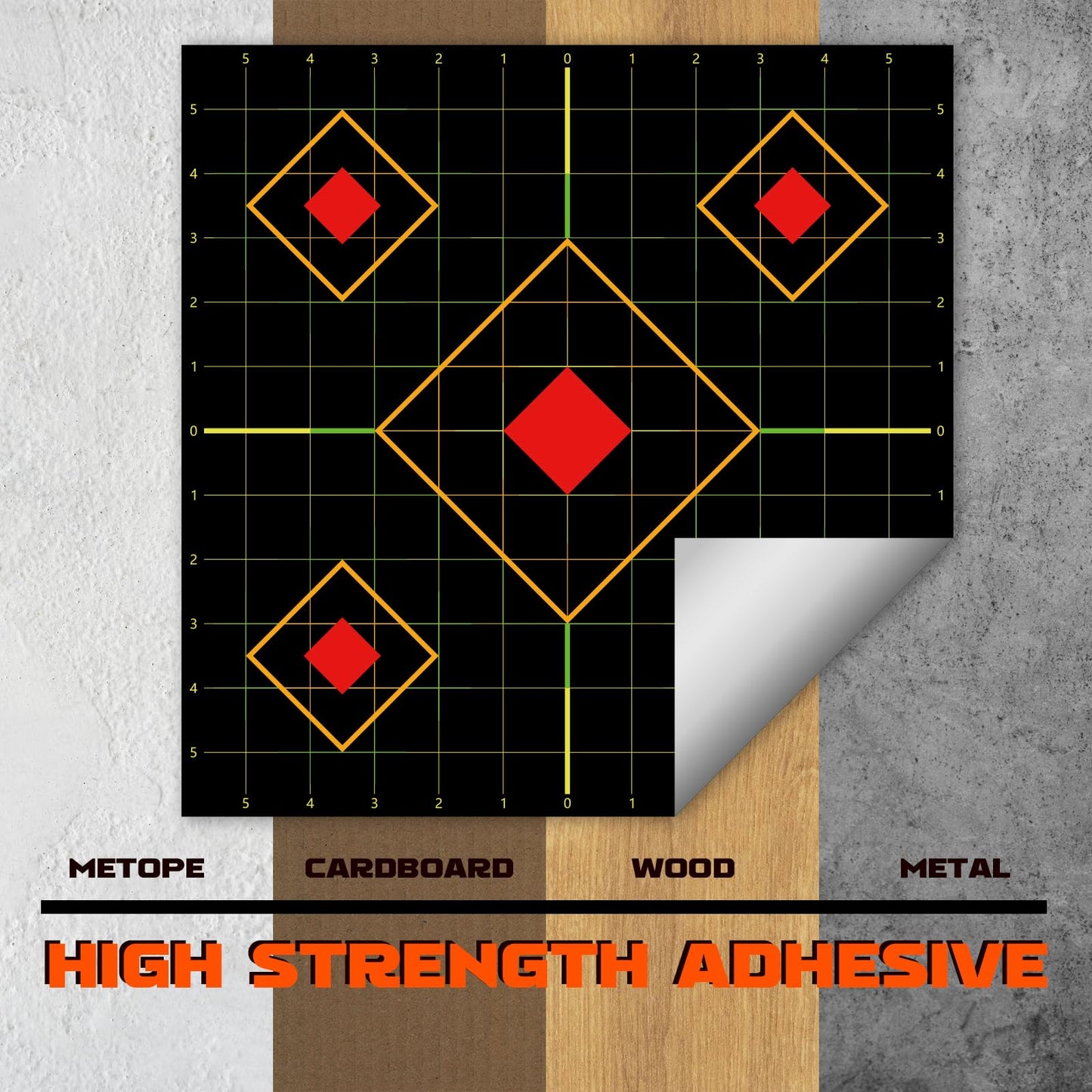 Highwild Stick Splatter Adhesive Sight in Shooting Targets - Splash Effect of Multiple Colors - 12x12 Inch (10 Pack)