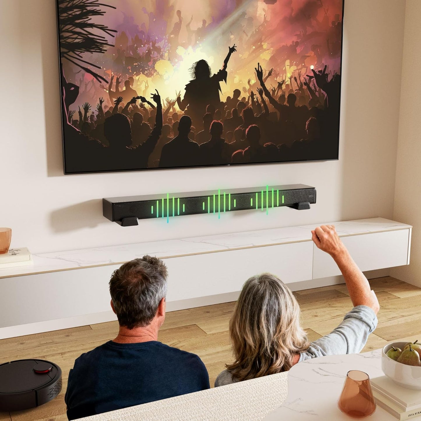 ELETIUO 3.8-6.5 inch,Universal 50 lbs,Black Soundbar Wall Mount Bracket,Depth Adjustable Sound Bar Mount Under TV