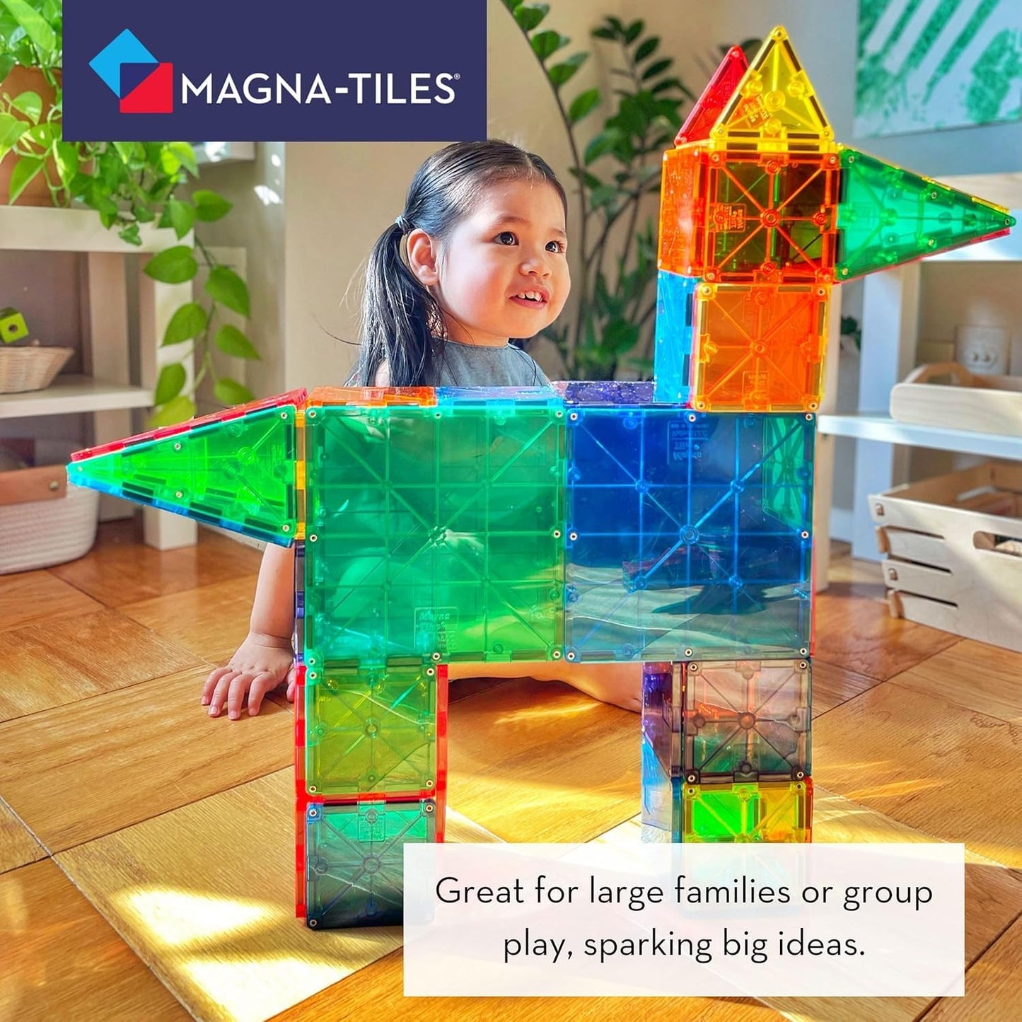 Magna-Tiles Clear Colors 100 Piece Set