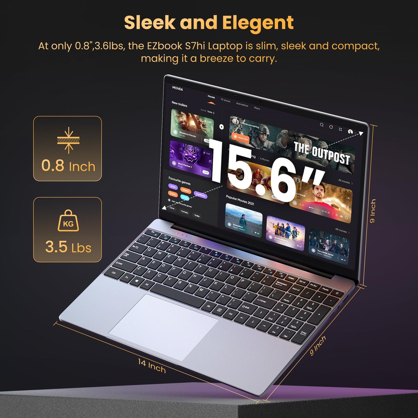 jumper 15.6" FHD Laptop, 12GB RAM 640GB Storage Expandable to 512GB,1 Year Office 365, Numeric Keyboard, HDMI, WiFi5, BT4.2,38Wh Battery, Windows 11 Laptop for Business and Student