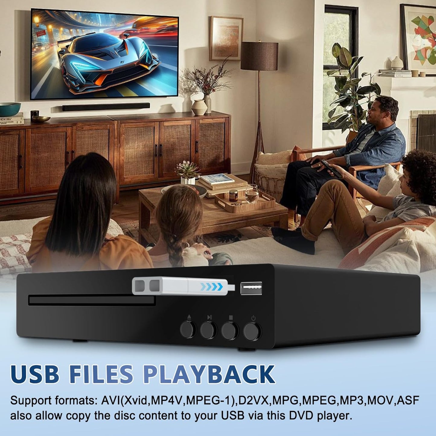 Delleson 1080P Region Free DVD Players for Smart TV All Region DVD Player with USB Input, Compact CD DVDs Players