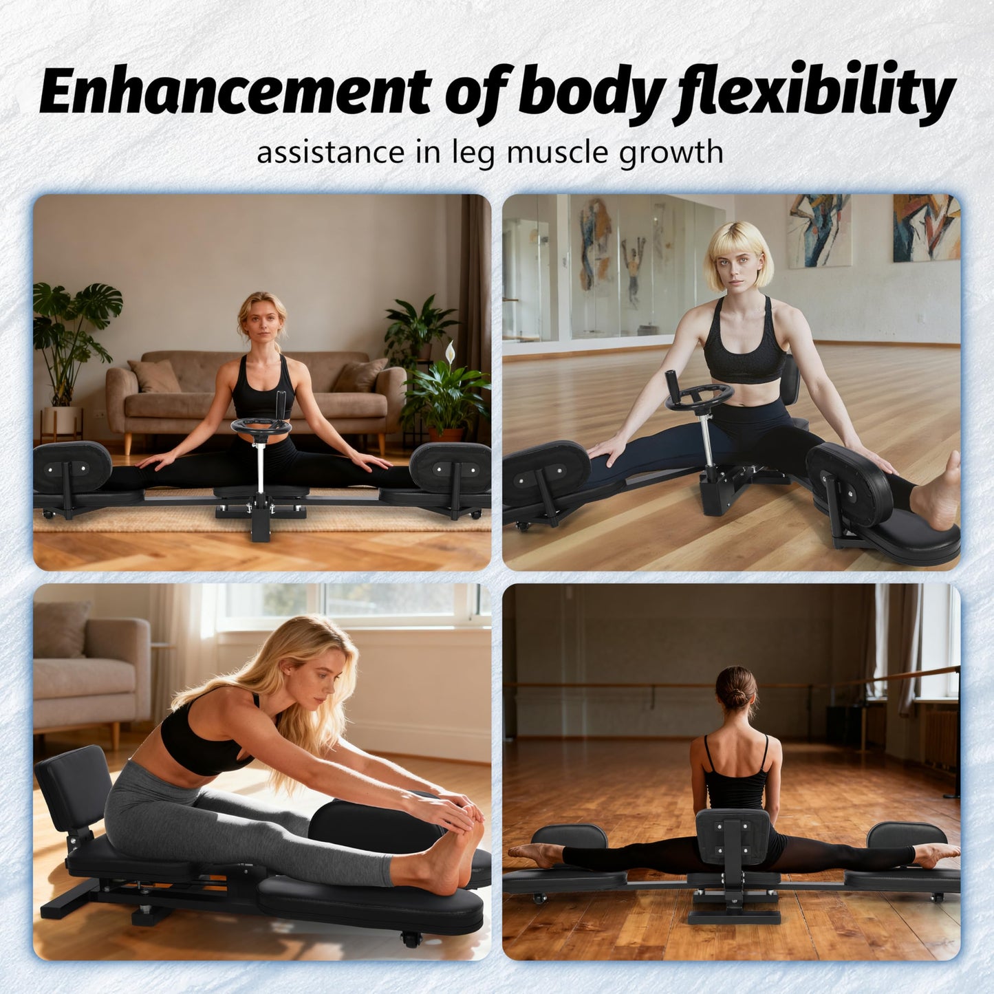 EVERYAMTE Leg Stretcher, Heavy Duty Steel Split Machine for Flexibility Training, 300LBS Leg Stretch Machine, Durable and Easy to Install Home Stretching Equipment, Improve Flexibilit