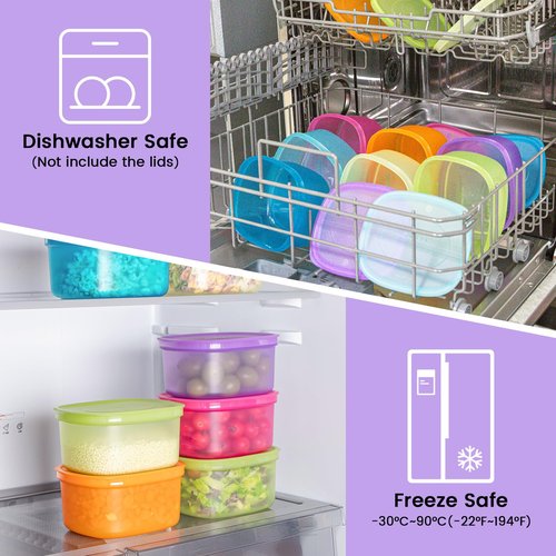 ANJUKE 7-Piece Meal Prep Containers — 3.75-Cup Reusable Airtight Plastic Food Storage Containers with Lids, BPA-Free, Microwave/Freezer/Fridge Safe, Stackable Lunch & Leftovers Organizer(900ml)