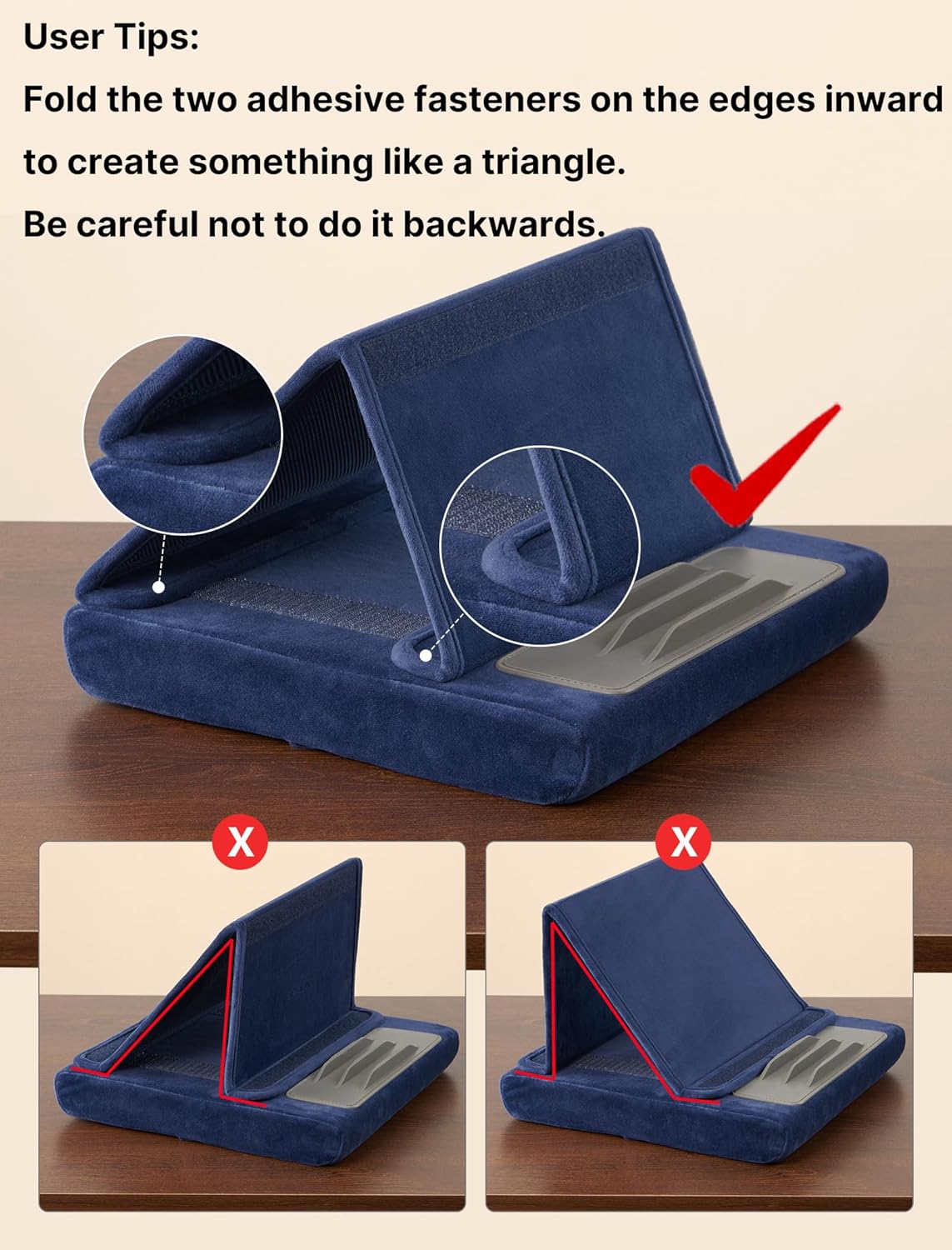 JSAUX 11 10.5 9.7 10.2 4-11'' Tablet Pillow Stand, Tablet Stand Holder Dock for Lap, Bed and Desk Compatible with iPad