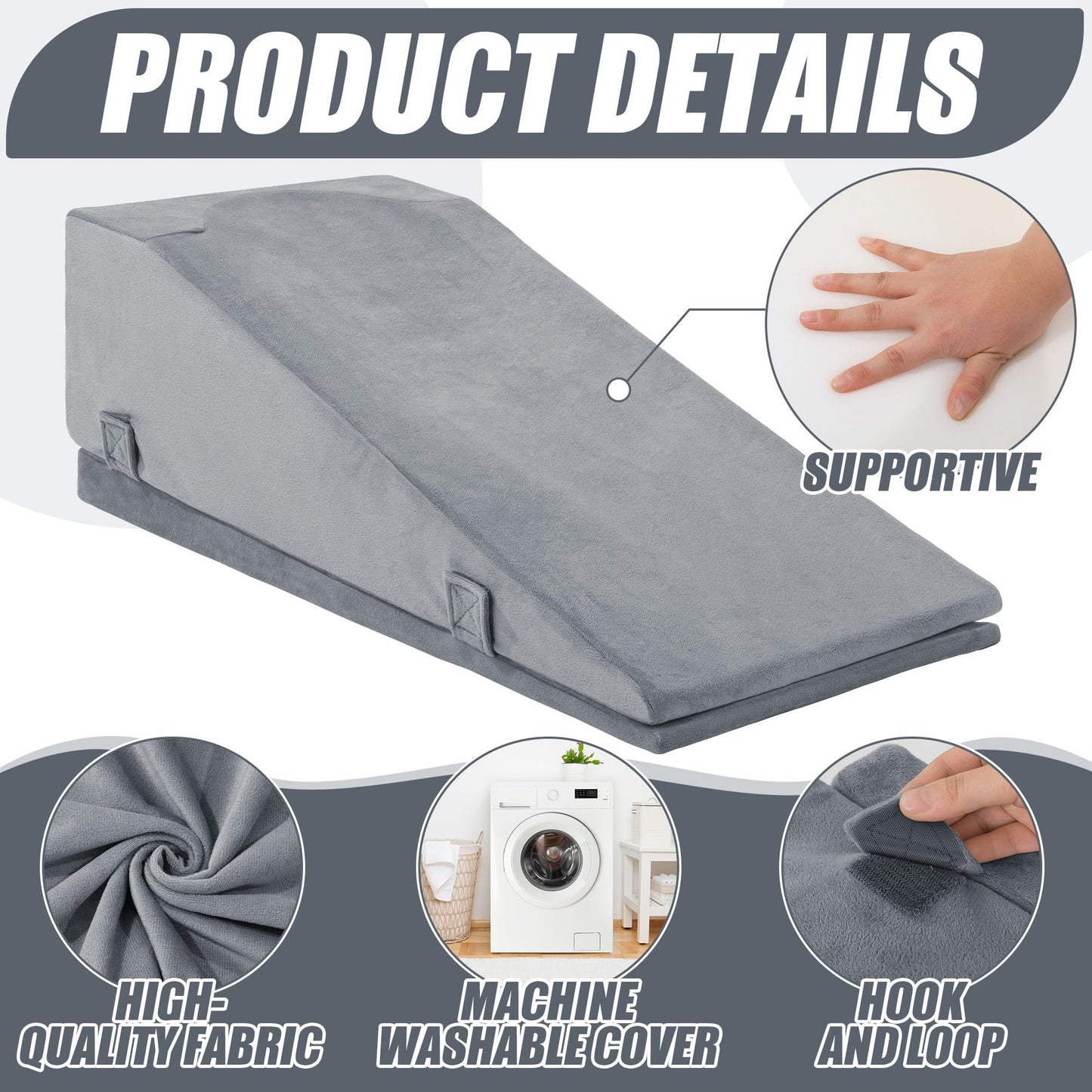ROYALAY Leg Elevation Pillows for After Surgery, Adjustable Height Knee Surgery Recovery Equipment, Knee Replacement Recovery Aids for Hip Ankle Pain Relief Patent Pending, Single Leg