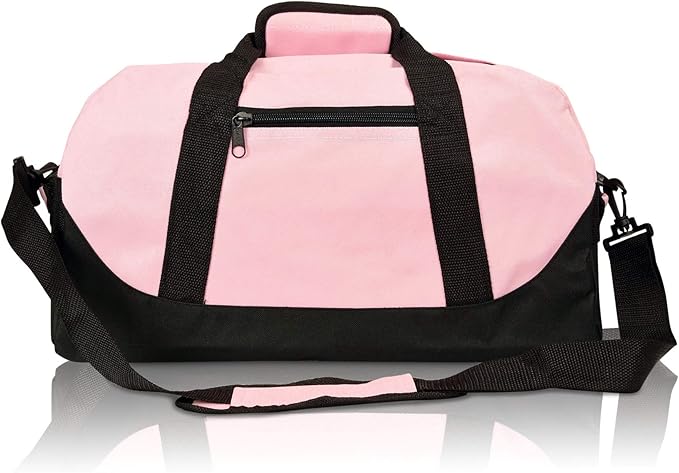 DALIX 18" Two Tone Duffle Bag Medium Black Red Blue Gold Pink Purple Gray