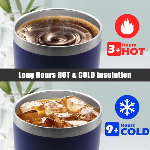 AEPDTD 20 oz Tumbler Coffee Travel Tumblers Bulk with Lid Stainless Steel Double Wall Vacuum Insulated Mug Powder Coated Cups fit Car Cupholder for Hot and Cold - Navy, 12Pack