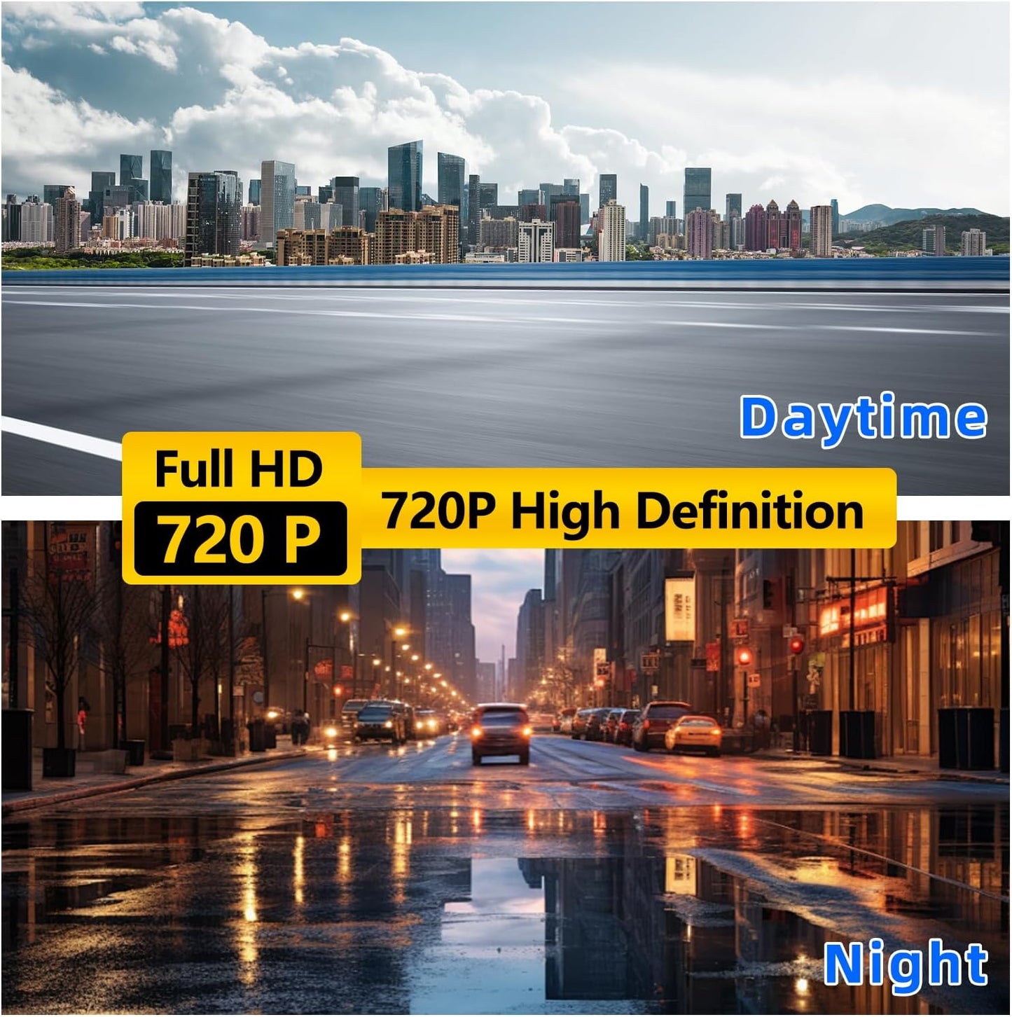 BINIZE 1080P Dash Camera, DVR Dual Car Driving Recorder with Loop Recording, Motion Detection, ADAS Distance Warning