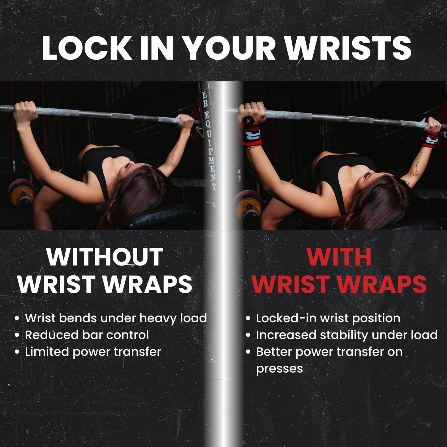 Iron Rebel Outlaw Wrist Wraps (Pair) - Stiff Heavy Duty Wrist Support for Weightlifting, Powerlifting & Bodybuilding - Professional Gym Wrist Brace for Men & Women - Bench Press & Strength Training