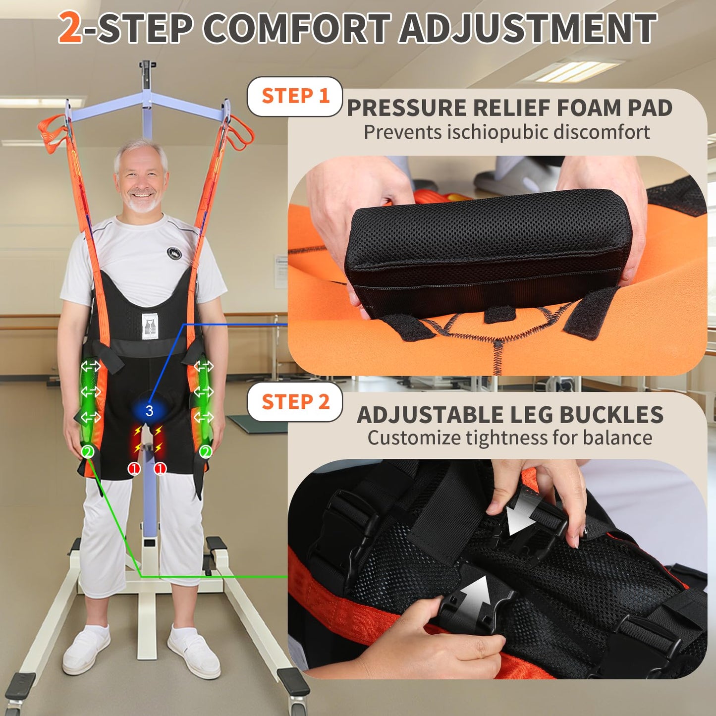EHUELDER Patient Lift Walking Sling, Medical Training Sling with Stretchable Fabric for Walking (Small)