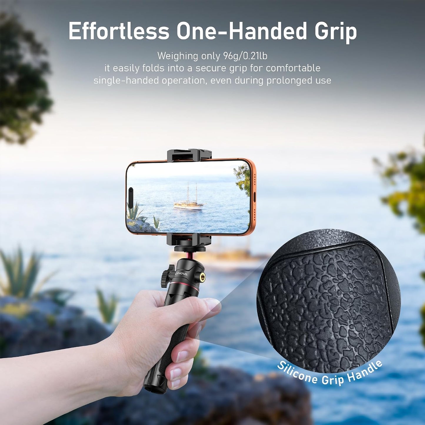 CYNOVA 3-in-1 Mini Extension Pole Tripod with Phone Holder, Handheld Tripod Selfie Stick, All-in-One Kit