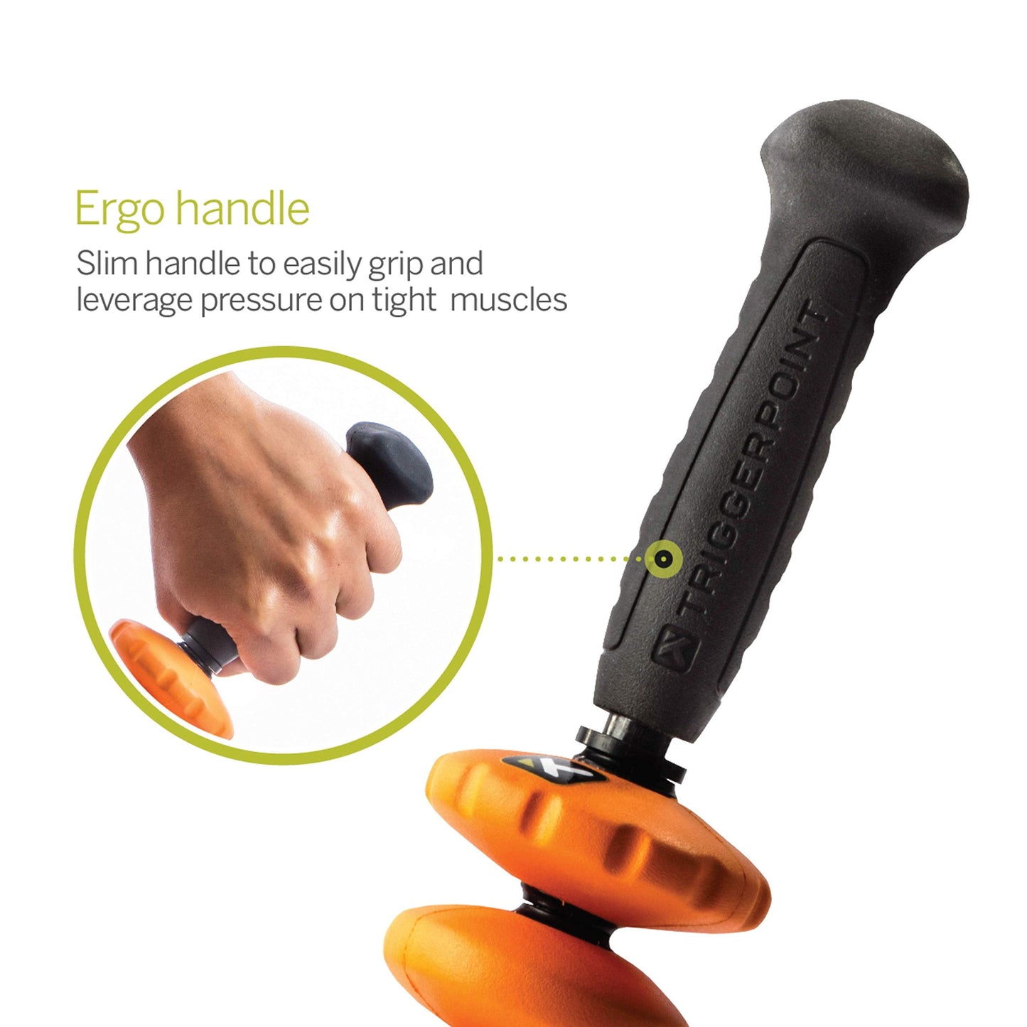 TRIGGERPOINT Performance Therapy STK Contour Flexible Handheld Massage Foam Roller with Ergonomic Handles, 19.5-Inch