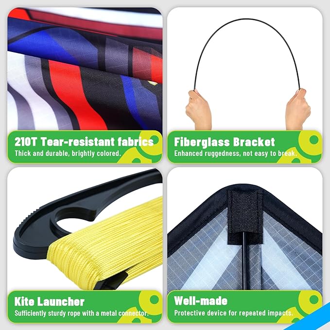 Delta Kites for Kids & Adults, Extremely Easy to Fly, Single Line Beach Kite