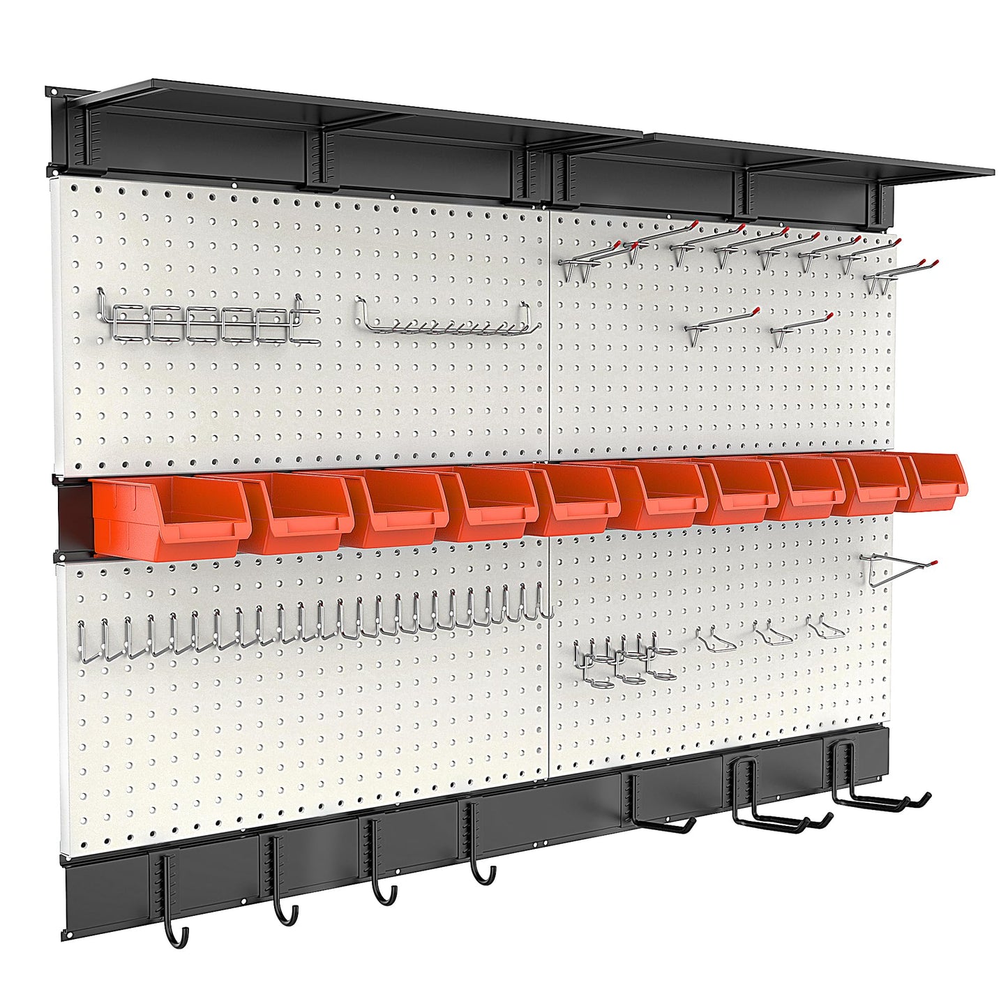Ultrawall Pegboard Wall Organizer, 48 X 36 inch Garage Storage Pegboard with Hooks Storage Bins Tool Board Panel Tool Organizer, 72pcs