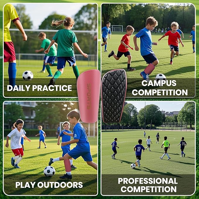 Shin Guards Soccer Kids 2025 Version High-Density Foam Soccer Shin Guard with Sleeves Shin Protective Pads for Kids Daily Practice School Competitions Outdoor Play