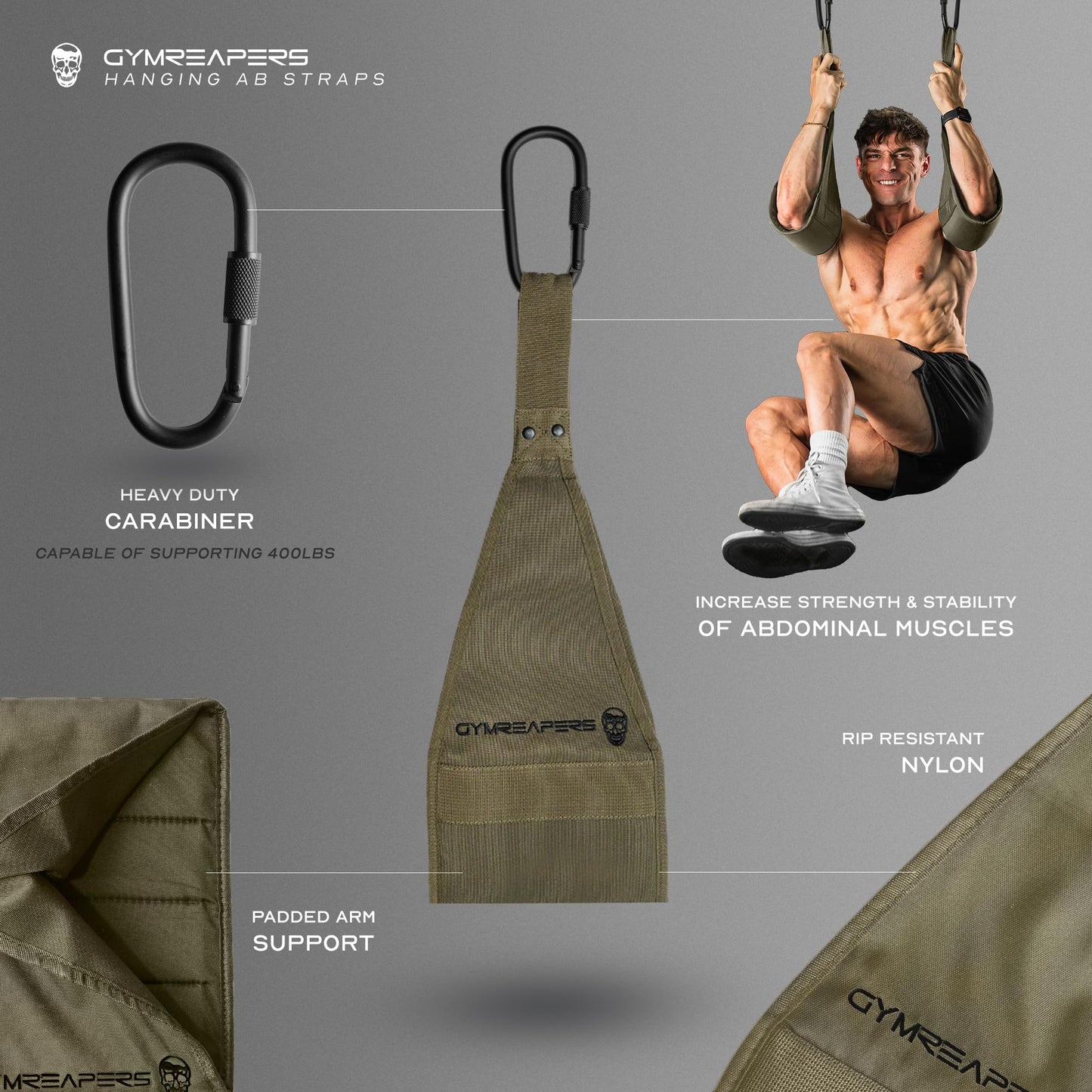 Gymreapers Hanging Ab Straps for Pull-Up Bar Hang Bar Assist Strap