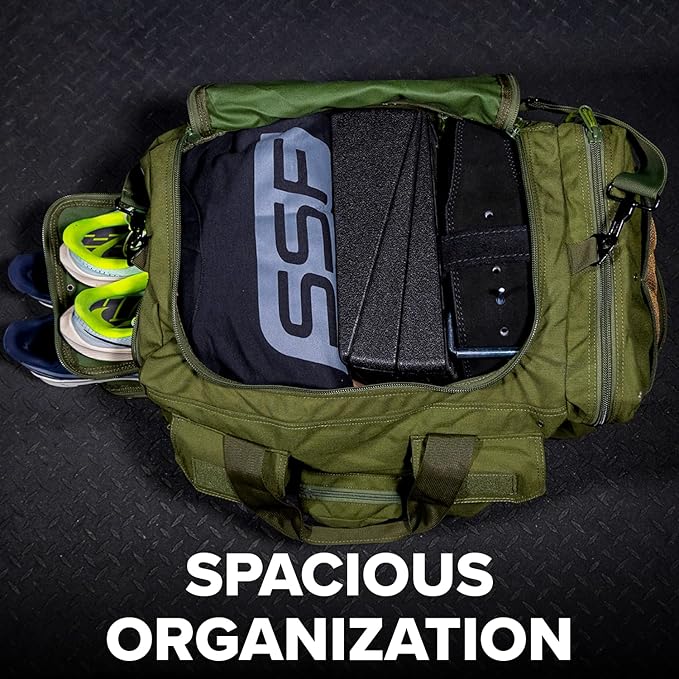 Serious Steel Fitness Heavy Duty 1000D Nylon Duffel Gym Bag (Green - Big Bud)