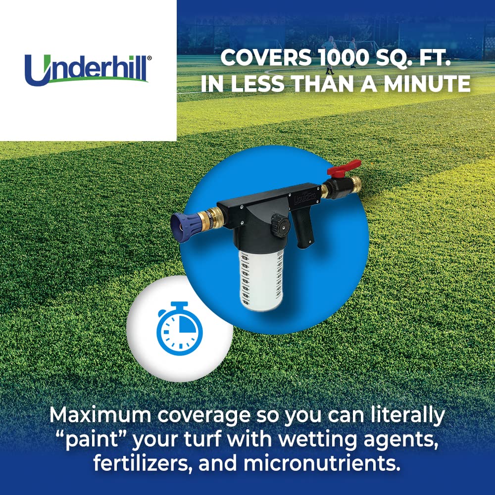 Underhill LiquidPro Applicator Gun Hose Sprayer, Wetting Agent and Lawn Micronutrient Fertilizer with Cloudburst Nozzle, Heavy-Duty, A-LPWA50K, Black