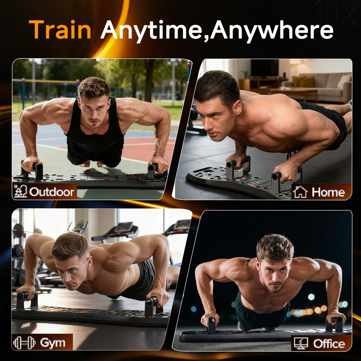 LALAHIGH Solid Push Up Board Fitness, Home Workout Equipment,Portable Foldable 36 in 1 Push Up Bar at Home Gym, Multi-Functional Pushup Handles for Floor. Professional Strength Training Equipment For Man and Women Burn Fat