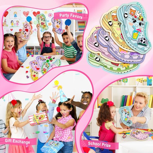 FloraSea Valentines Day Cards for Kids School Classroom, 30pcs Valentine's Cards with 60 Shoe Charms for Boys & Girls, Valentine Classroom Exchange Gift Party Favors