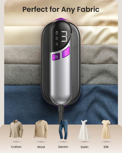 LOXP 2-in-1 Handheld Steamer - 1000W Travel Iron with Fast Heat-Up & Leak-Proof 170mL Tank | Portable Wrinkle Remover