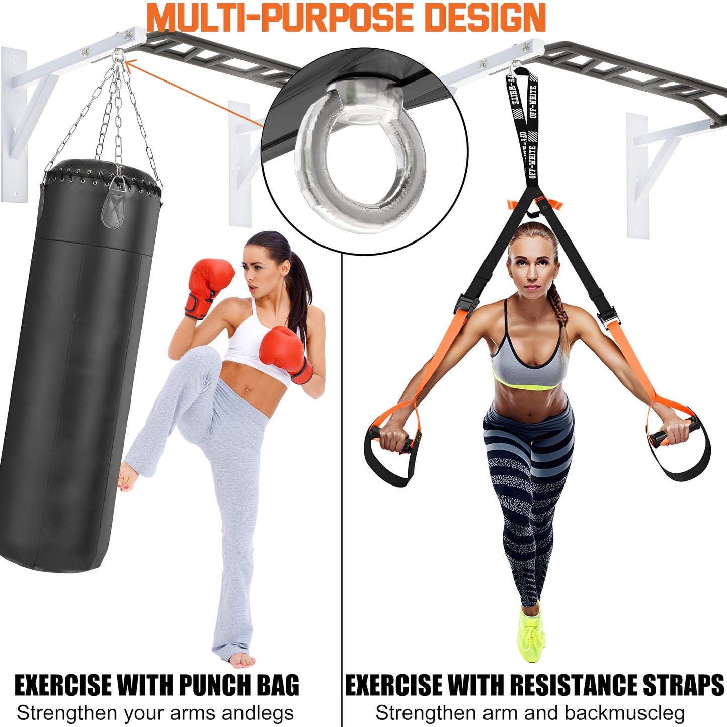 2026 Upgrade Pull Up Bar Wall Mounted,Heavy Duty Multi Grip Chin Up Bar for Strength Training, 600 lbs Capacity, Durable Steel Construction, Perfect for Home and Garage Workouts