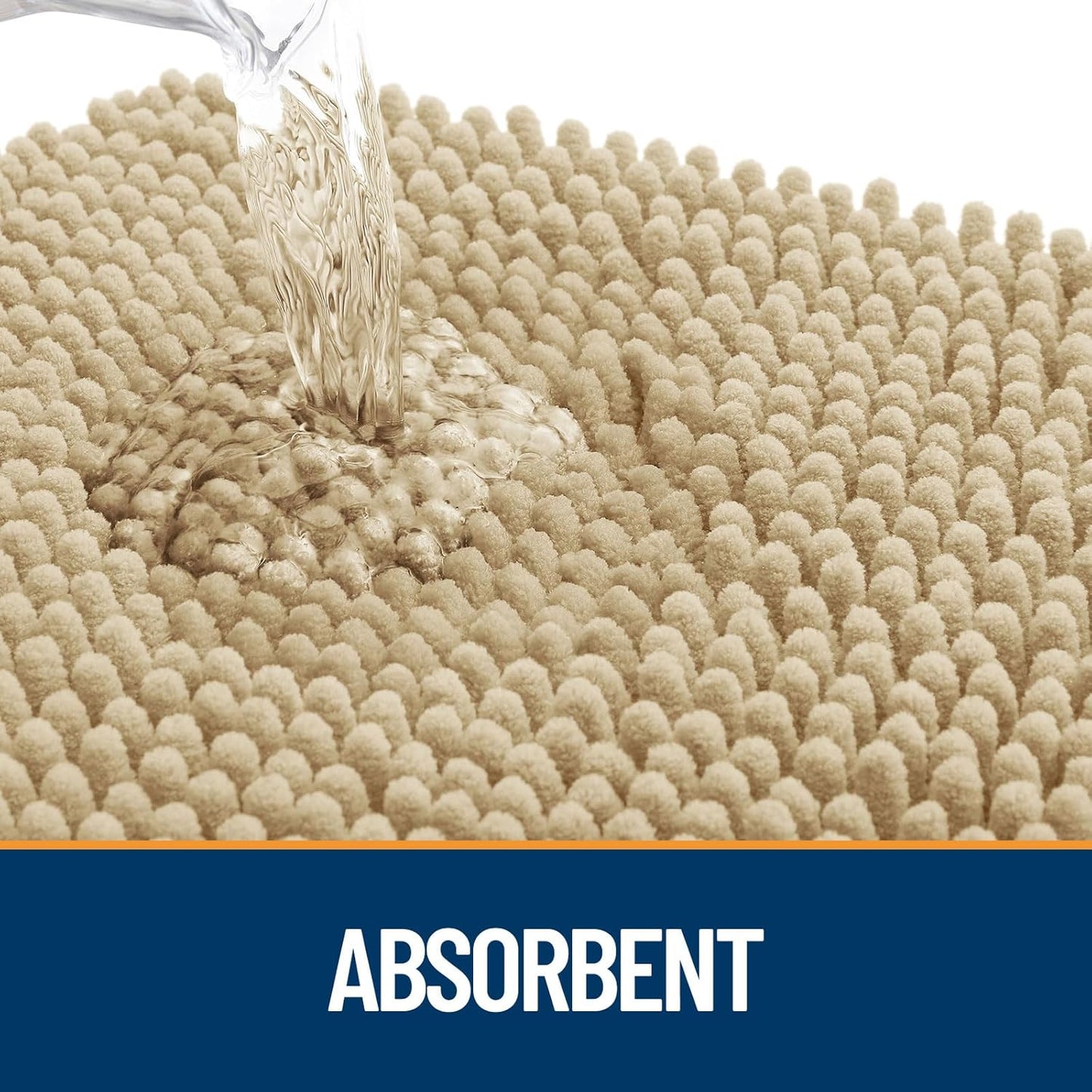OLANLY Dog Door Mat - Absorbent Non-Slip Washable Chenille Mat for Muddy Paws | 54x32, Beige