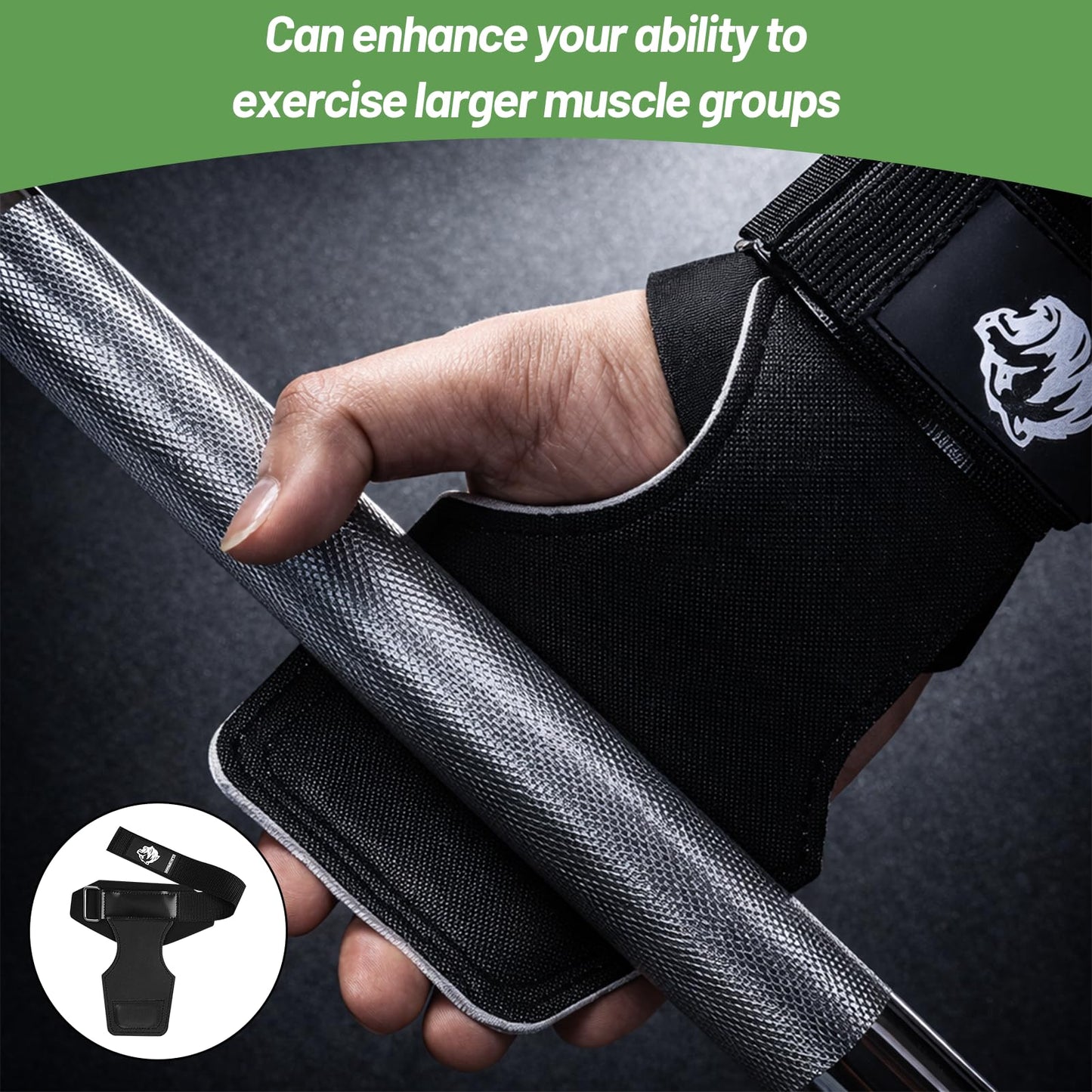ZCFLCK 1 Pair Weight Lifting Wrist Straps, Lifting Pull Up Grips for Deadlifts and Powerlifting, Double Layer Leather Wrist Straps to Protect Wrists, Adjustable Gym Workout Gloves for Men & Women
