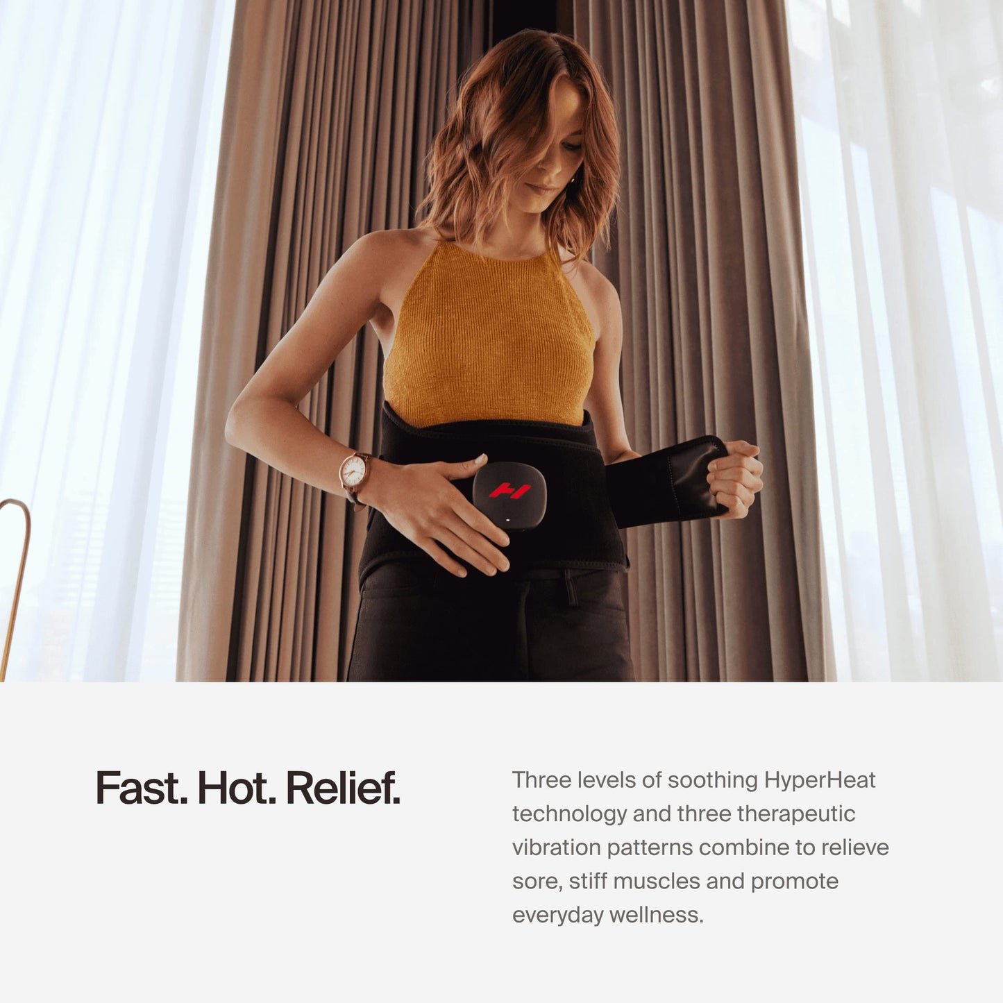 Hyperice Venom 2 Back Wrap - Provides Advanced Heat and Vibration for Pain, Soreness and Inflammation